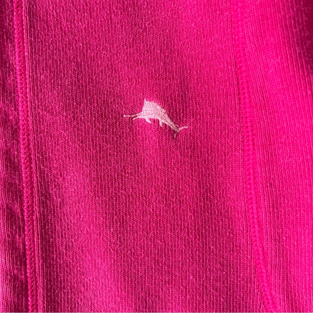 Tommy Bahama 1/2 Zip Cotton Sweater Pink Long Sleeve Pullover Women’s M Preppy - Picture 2 of 10